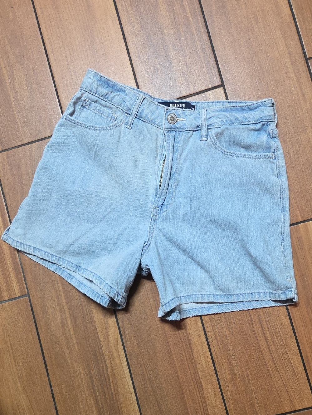 Hollister Pale Blue Denim High-Rise Shorts